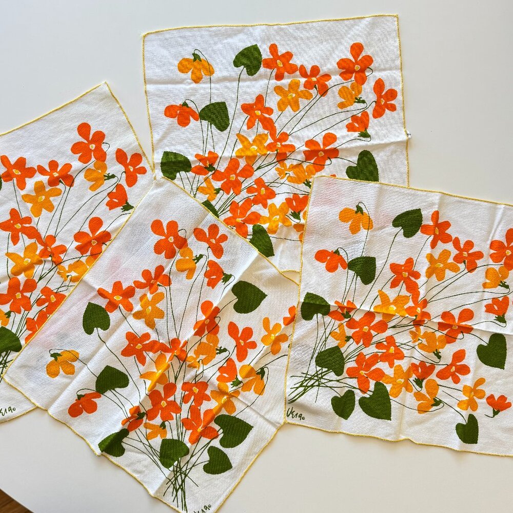 Vera Neumann 1970s Vintage Cloth Napkins (Set of 4)